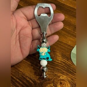 Decorative Silver and Blue Bottle Opener